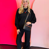 Hammitt VIP Medium Black With Red Zipper Handbag