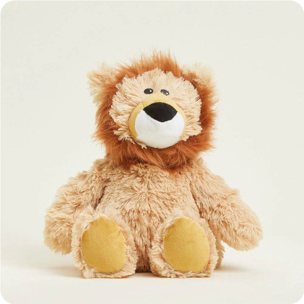 Lion Warmies plush, microwavable and scented with real French lavender, perfectly weighted for soothing warmth or cooling comfort.
