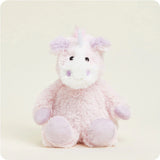 Pink Unicorn Warmies plush, microwavable and scented with real French lavender for soothing warmth or cooling relief, perfectly weighted for comfort.