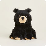 Black Bear Warmies® Junior plush, microwavable and lavender-scented, weighted for comfort, freezer safe, safe for all ages