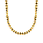 Bara Boheme elegant 14K gold filled beaded necklace with 5mm beads, 14 inches with extender.