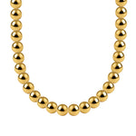 Bara Boheme elegant 14K gold filled beaded necklace with 8mm beads, 14 inches with extender.