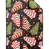 Crae Debs microfiber hand towel, 17x27 in, black with festive Christmas Debbie treats and sprinkles.