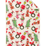 Crae Whoville microfiber hand towel, 17x27 in, cream with Grinch-inspired holiday print and festive accents.