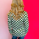 Green & White Checkered Pep Rally Pullover