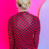 Red & Black Pep Rally Mesh Top