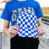 Blue Checkered Trucker Hat