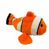Orange and white Clown Fish Warmies® plush, microwavable, lavender-scented, and weighted for comfort, safe for all ages.