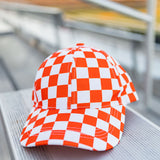 Orange Checkered Trucker Hat