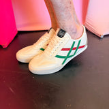Shu Shop Green & Red Retro Sneakers