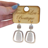 Silver & White Dangle Earrings