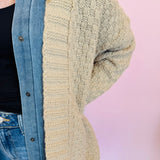 Latte Denim Contrast Cardigan
