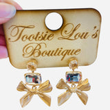 Gold Bow Earrings