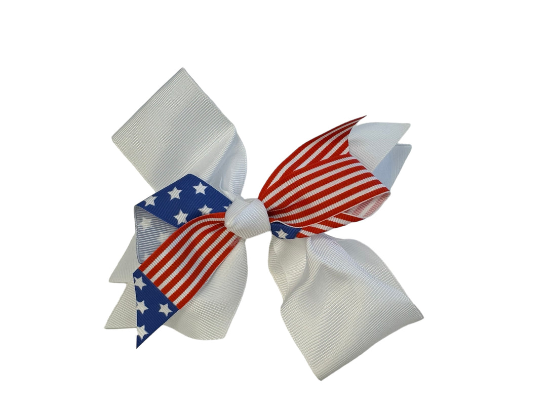 White Patriotic Bow