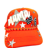 Neon Orange Mama Trucker Hat