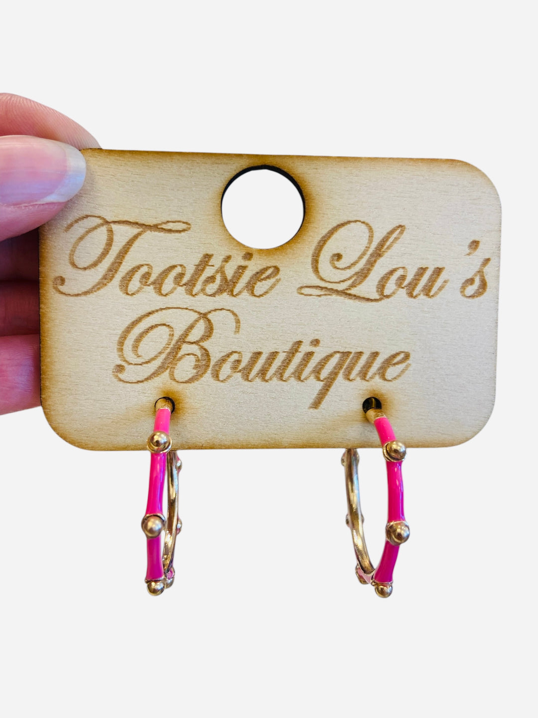 Hot Pink Studded Hoop Earrings