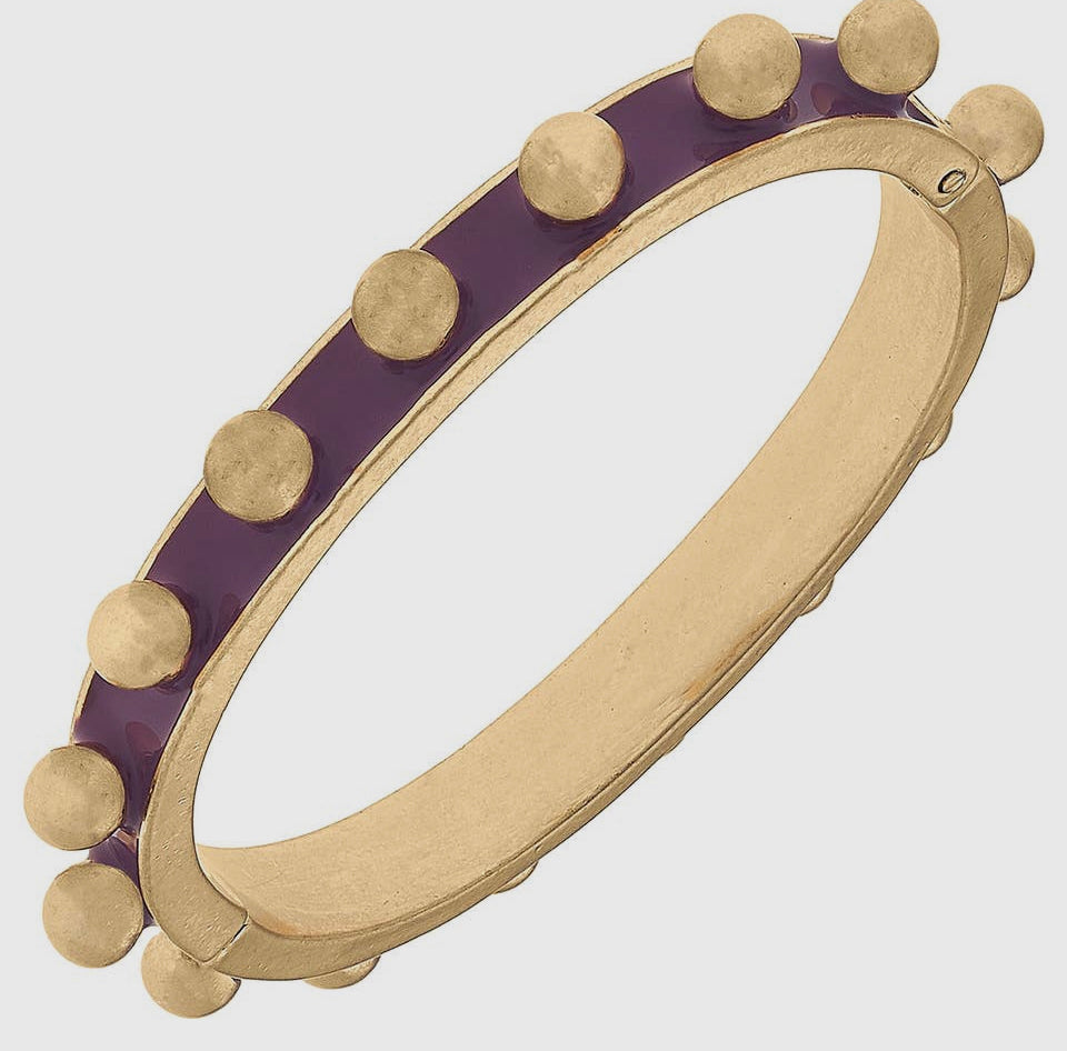 Jenna Chunky Studded Bangle - Purple