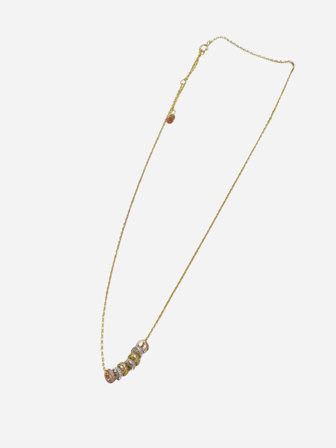 3Tone CZ Hoop Necklace