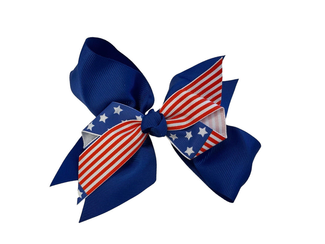 Blue Patriotic Bow