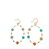 Christmas Beaded Oval Dangle Earrings