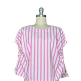 Maeve Pink Ten Stripe Boxy Top