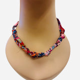 Pink Floral Scarf Necklace