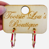 Red Studded Hoop Earrings