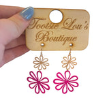 Magenta Flower Earrings
