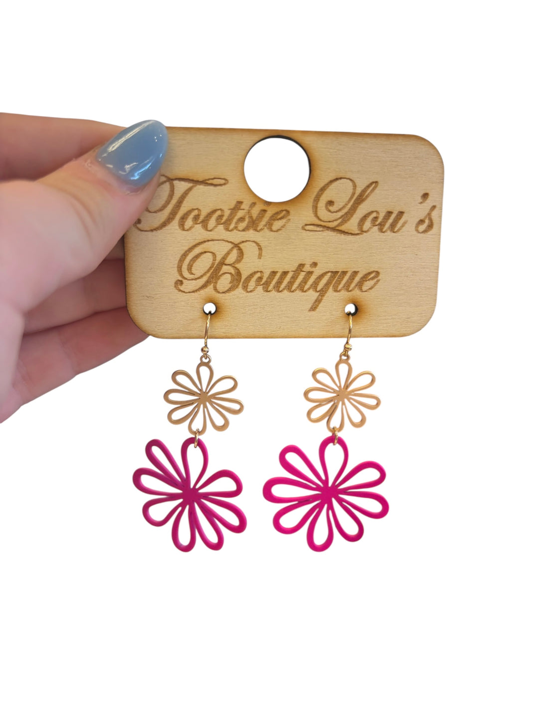 Magenta Flower Earrings