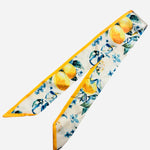 Lemons and chic blue print scarf tie