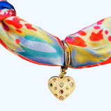 Pink/Blue Scarf Heart Charm Necklace