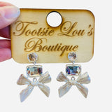 Silver Bow Earrings