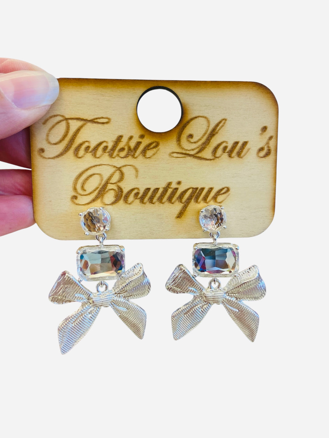 Silver Bow Earrings