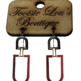 Black & Red Latch Earrings
