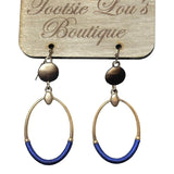 Royal Blue Oval Threaded Earrings