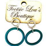 Green Hoop Earrings