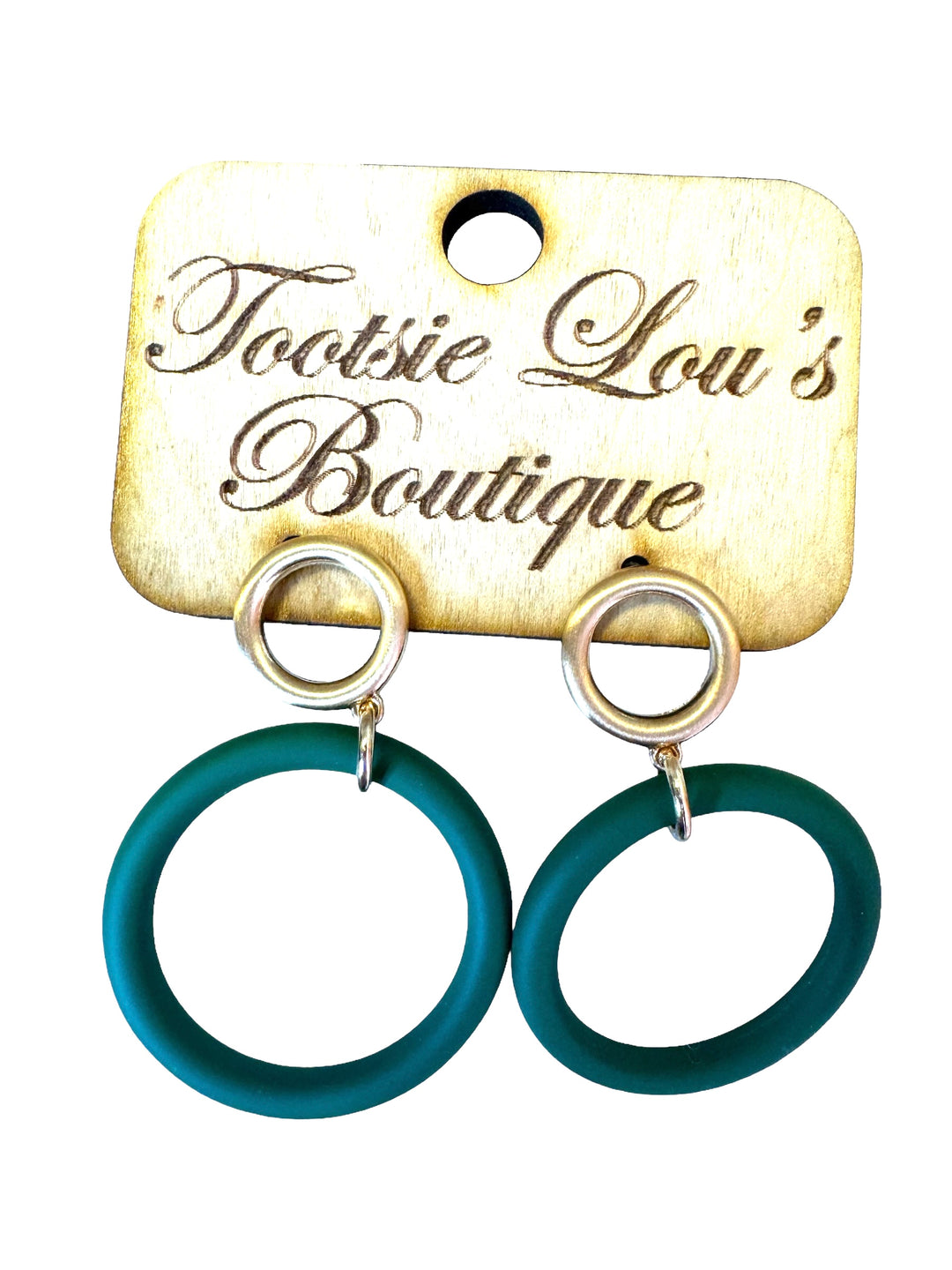 Green Hoop Earrings