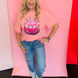 Pink tee with sequin “It’s My Birthday” graphic