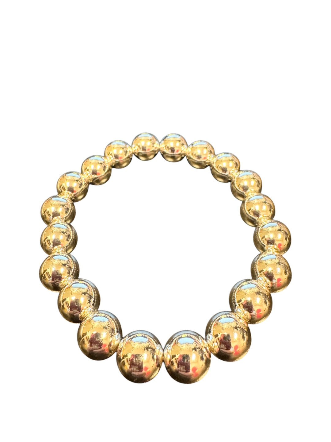 Silver Beaded Bracelet (10mm) Water Resistant