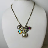 Pearl & Iridescent Crystal Charm Necklace