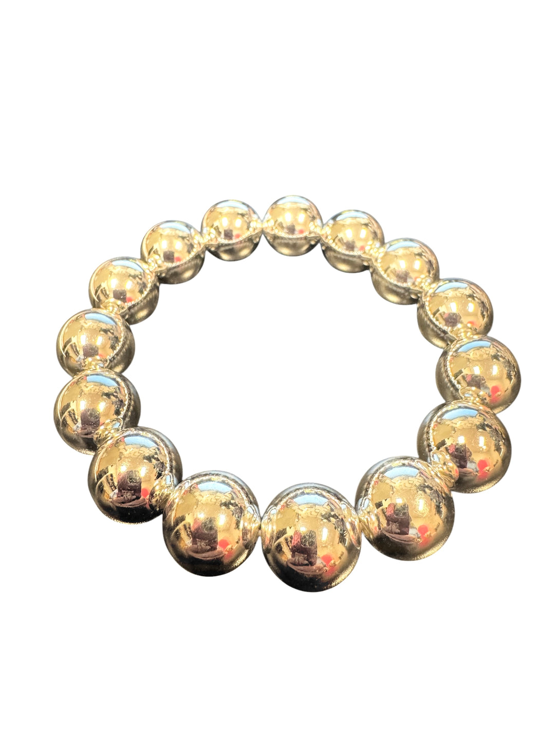 Silver Beaded Bracelet (14mm) Water Resistant