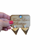 Gold Pyramid Earrings
