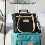 Alamo Heights Tote in coated canvas with natural leather trim and lining.