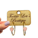 Gold Hoops with Pink Heart