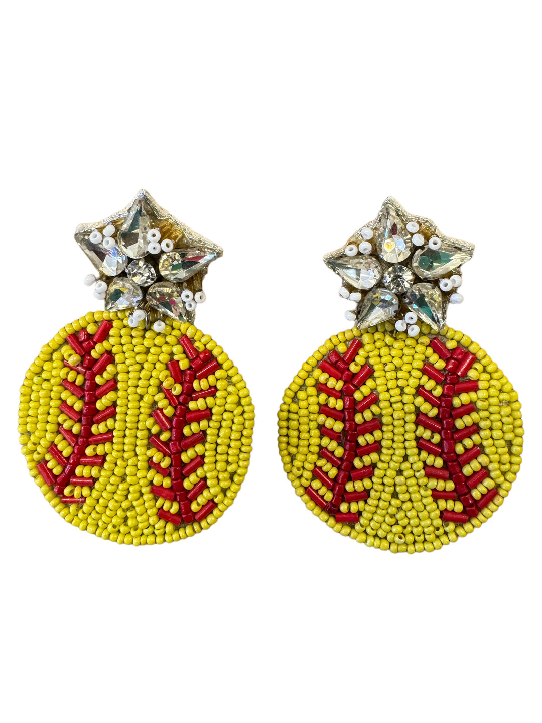 Softball Rhinestone Earrings