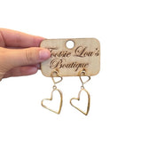 Gold Dangle Heart Earrings
