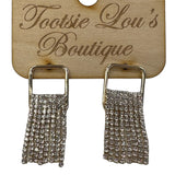 Gold Rhinestone Fringe Earrings