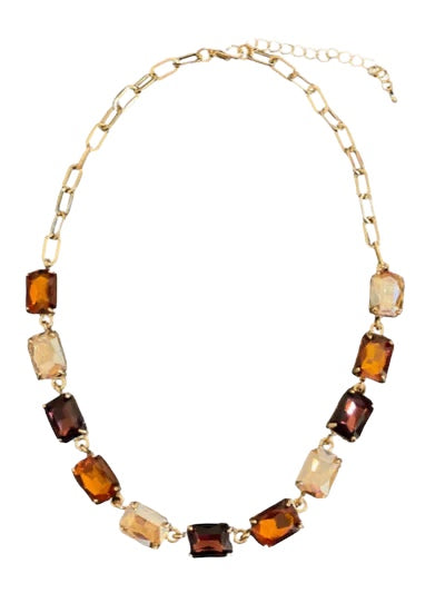 Brown Rectangle Necklace