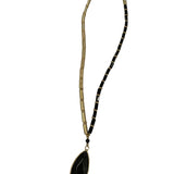 Black & Gold Tube Bead Necklace