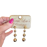Gold Beaded Dangle Earrings (18k Gold Filled)